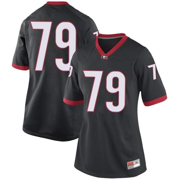 Women's Georgia Bulldogs #79 Isaiah Wilson Black Game College NCAA Football Jersey VVC08M2Y