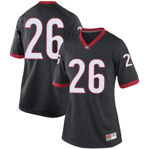 Women's Georgia Bulldogs #26 Jackson Muschamp Black Game College NCAA Football Jersey RLO04M4A