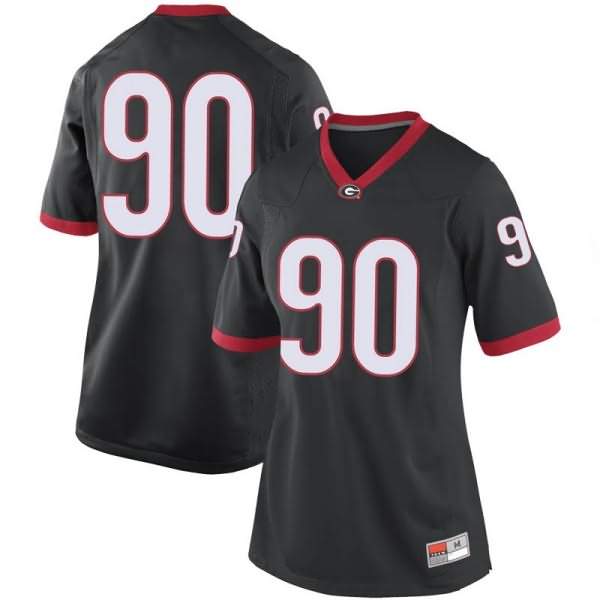 Women's Georgia Bulldogs #90 Jake Camarda Black Game College NCAA Football Jersey DKY32M3C