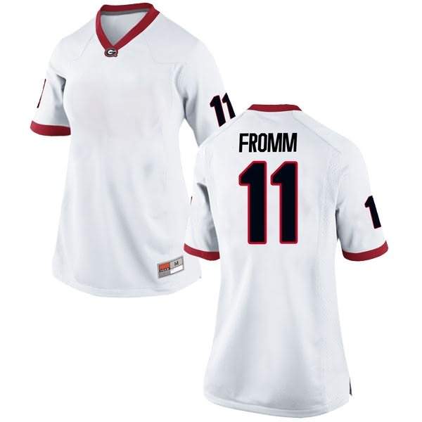 Women's Georgia Bulldogs #11 Jake Fromm White Game College NCAA Football Jersey FQW83M3X