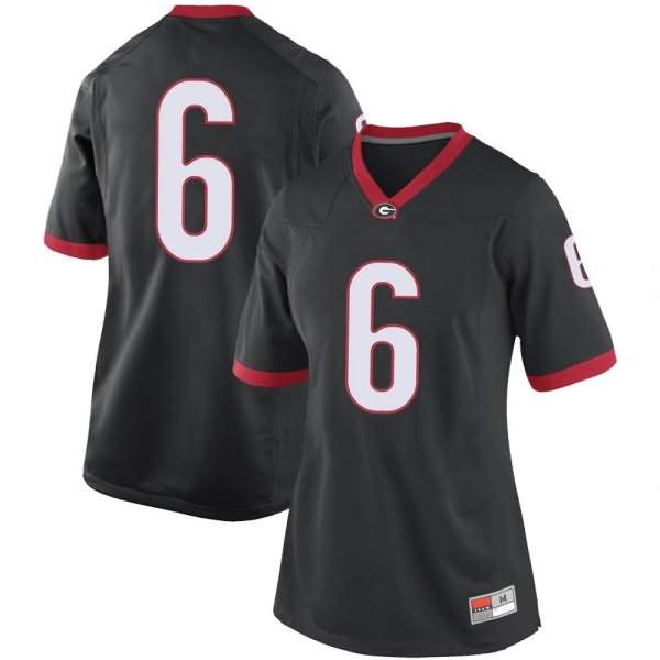 Women's Georgia Bulldogs #6 Jalen Kimber Black Game College NCAA Football Jersey YRL16M5M