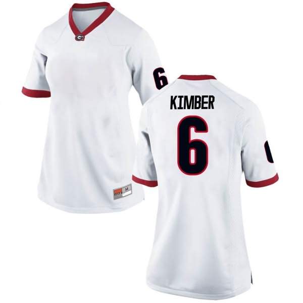 Women's Georgia Bulldogs #6 Jalen Kimber White Game College NCAA Football Jersey YDJ74M6M