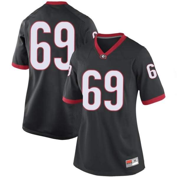 Women's Georgia Bulldogs #69 Jamaree Salyer Black Game College NCAA Football Jersey QTY33M0V