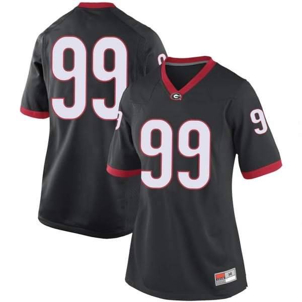 Women's Georgia Bulldogs #99 Jared Zirkel Black Game College NCAA Football Jersey PGT25M2V