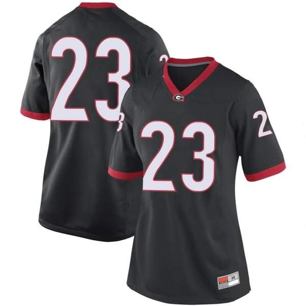 Women's Georgia Bulldogs #23 Jaylen Johnson Black Game College NCAA Football Jersey EWY81M4U