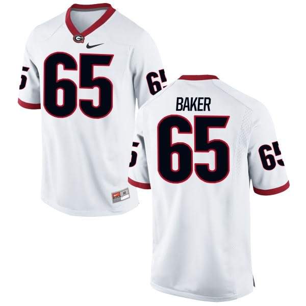 Women's Georgia Bulldogs #65 Kendall Baker White Authentic College NCAA Football Jersey BMC46M4U