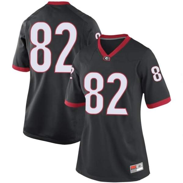 Women's Georgia Bulldogs #82 Kolby Wyatt Black Game College NCAA Football Jersey FCS08M1L