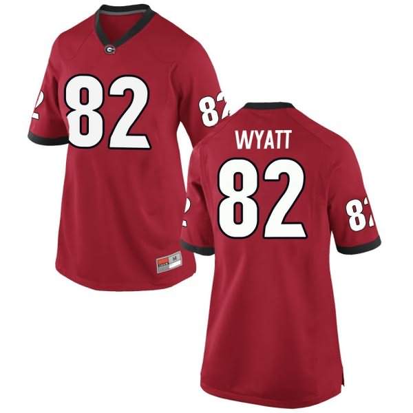 Women's Georgia Bulldogs #82 Kolby Wyatt Red Game College NCAA Football Jersey SSY68M1Z