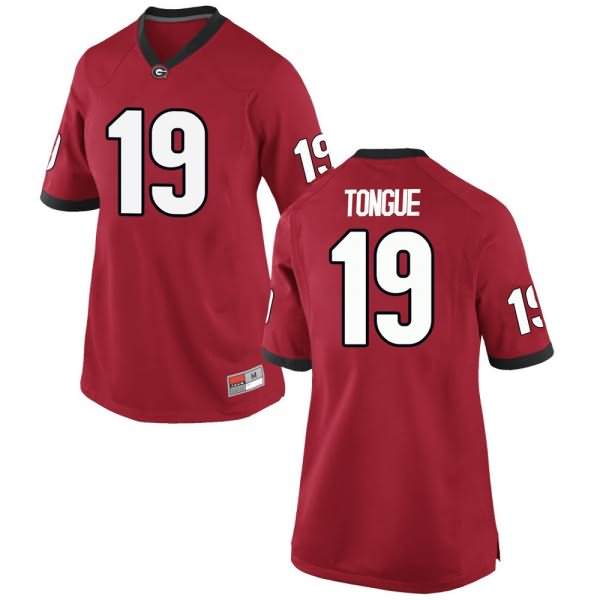 Women's Georgia Bulldogs #19 Makiya Tongue Red Replica College NCAA Football Jersey WND86M3F