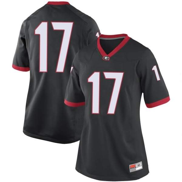 Women's Georgia Bulldogs #17 Nakobe Dean Black Replica College NCAA Football Jersey AYD11M1I