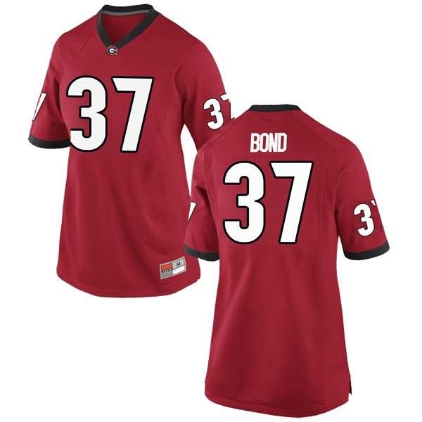 Women's Georgia Bulldogs #37 Patrick Bond Red Game College NCAA Football Jersey BGT41M1N