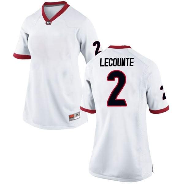 Women's Georgia Bulldogs #2 Richard LeCounte White Replica College NCAA Football Jersey RKU14M6U