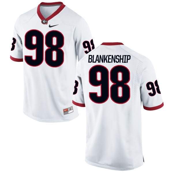 Women's Georgia Bulldogs #98 Rodrigo Blankenship White Game College NCAA Football Jersey FSC15M6C