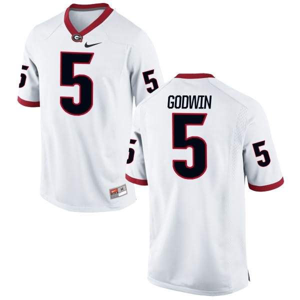 Women's Georgia Bulldogs #5 Terry Godwin White Limited College NCAA Football Jersey LUO77M5O