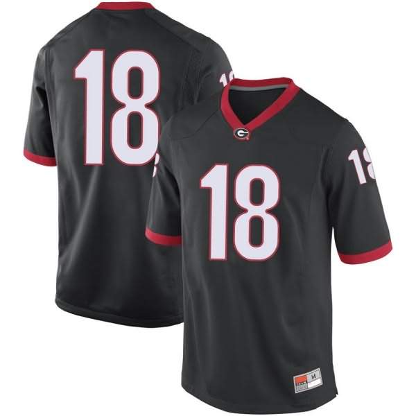 Youth Georgia Bulldogs #18 Brett Seither Black Game College NCAA Football Jersey ZPJ73M3O