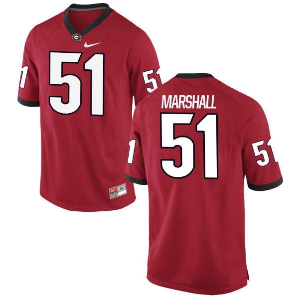 Youth Georgia Bulldogs #51 David Marshall Red Game College NCAA Football Jersey MGB31M1O