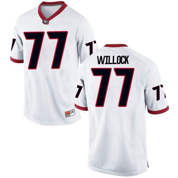 Youth Georgia Bulldogs #77 Devin Willock White Game College NCAA Football Jersey LEU27M0A