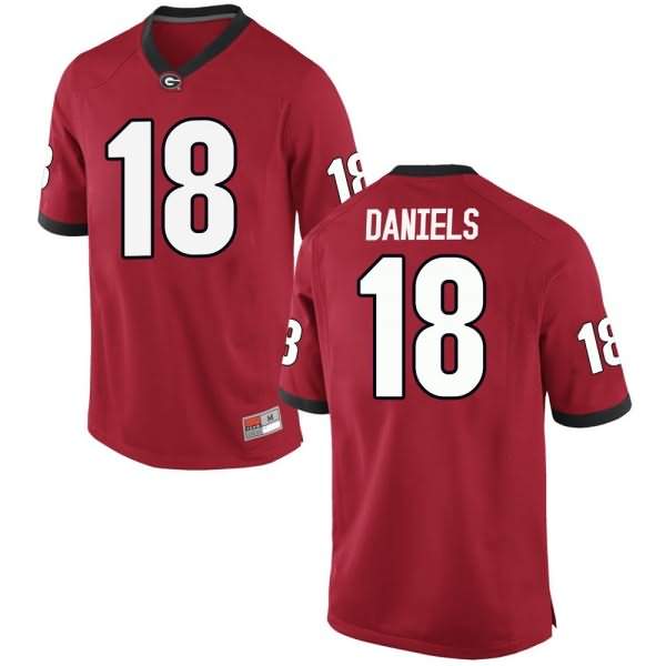 Youth Georgia Bulldogs #18 JT Daniels Red Game College NCAA Football Jersey KVA56M2D