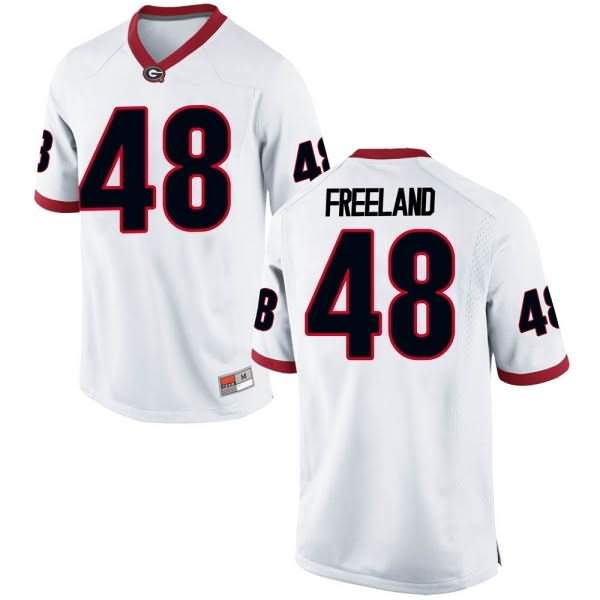 Youth Georgia Bulldogs #48 Jarrett Freeland White Game College NCAA Football Jersey DUF24M5A