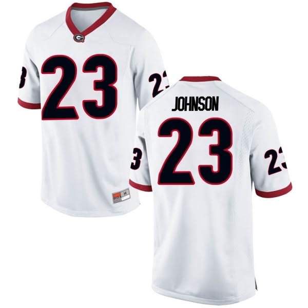 Youth Georgia Bulldogs #23 Jaylen Johnson White Game College NCAA Football Jersey GHS81M5Z