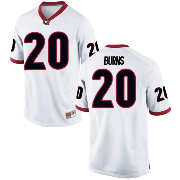 Youth Georgia Bulldogs #20 Major Burns White Replica College NCAA Football Jersey ZDM15M7D