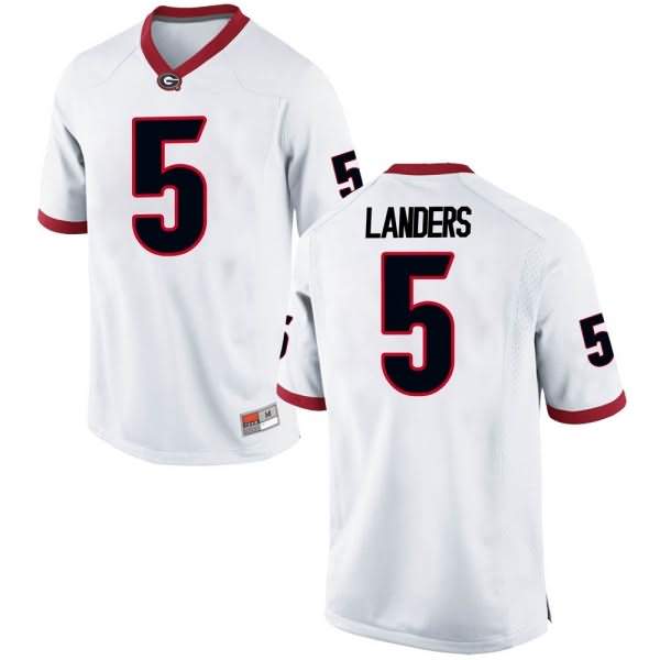 Youth Georgia Bulldogs #5 Matt Landers White Game College NCAA Football Jersey GUD72M6E