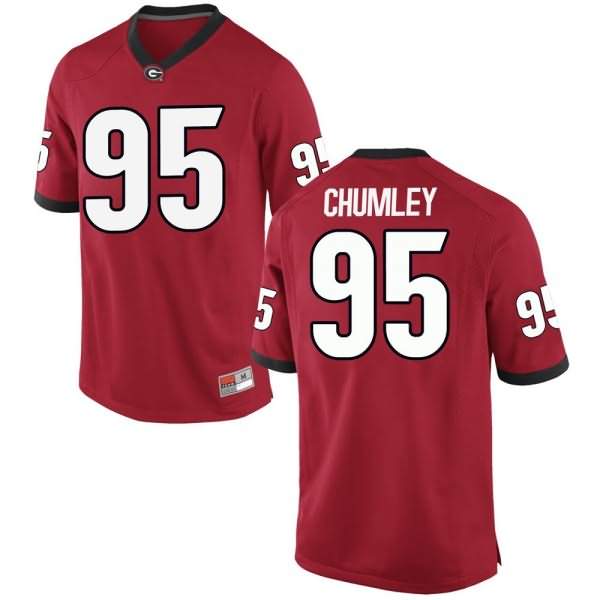 Youth Georgia Bulldogs #95 Noah Chumley Red Game College NCAA Football Jersey IDP25M2G