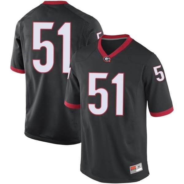 Youth Georgia Bulldogs #51 Tate Ratledge Black Game College NCAA Football Jersey OTB05M3B